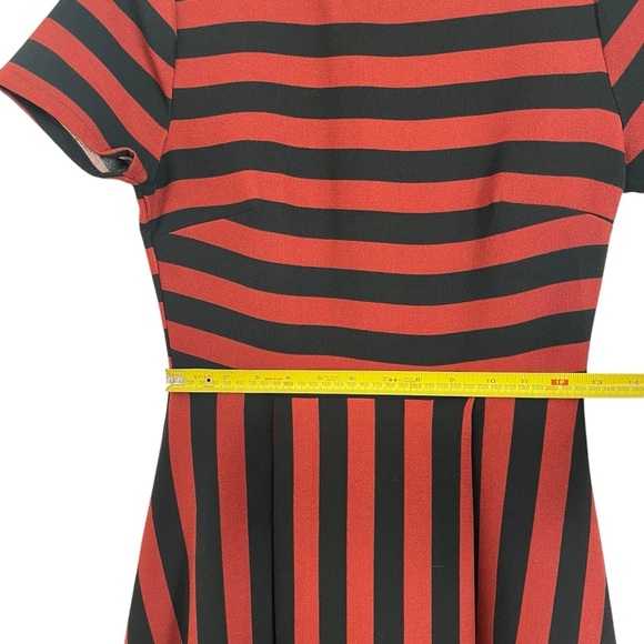 Everly Anthropologie skater retro striped short sleeve zip up dress women small - Picture 4 of 10